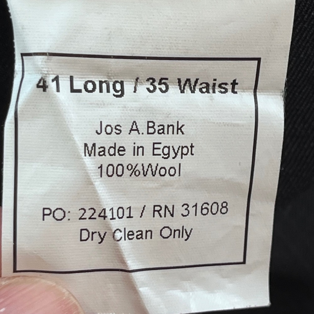 Jos. A. Bank Signature Collection Wool Suit 41L 35W Charcoal Grey Micro Check - Picture 13 of 16